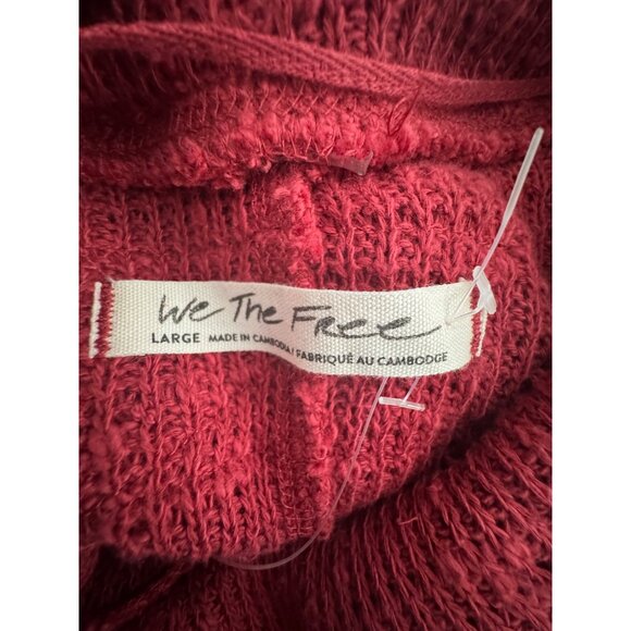 We The Free Large Slouchy Rust Red Ribbed Knit Sweater - Picture 2 of 12